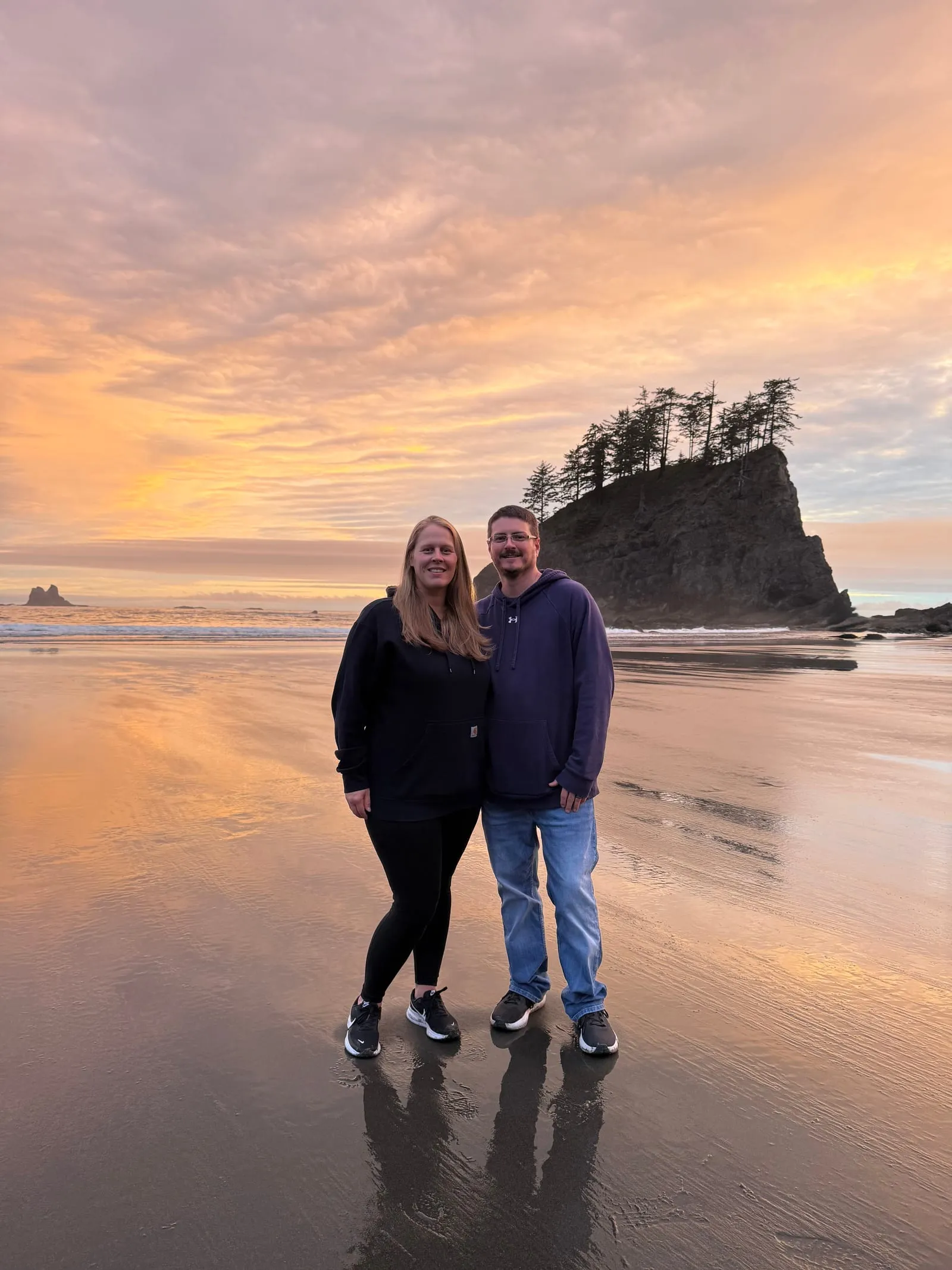 Wade Shuler, founder of Hoosier SEO, with his wife on vacation